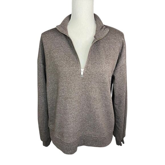 Thread 4 thought brown half zip sweatshirt neutral casual - Picture 2 of 7
